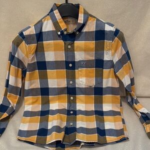 Hollister Men's Blue and Yellow Plaid Shirt